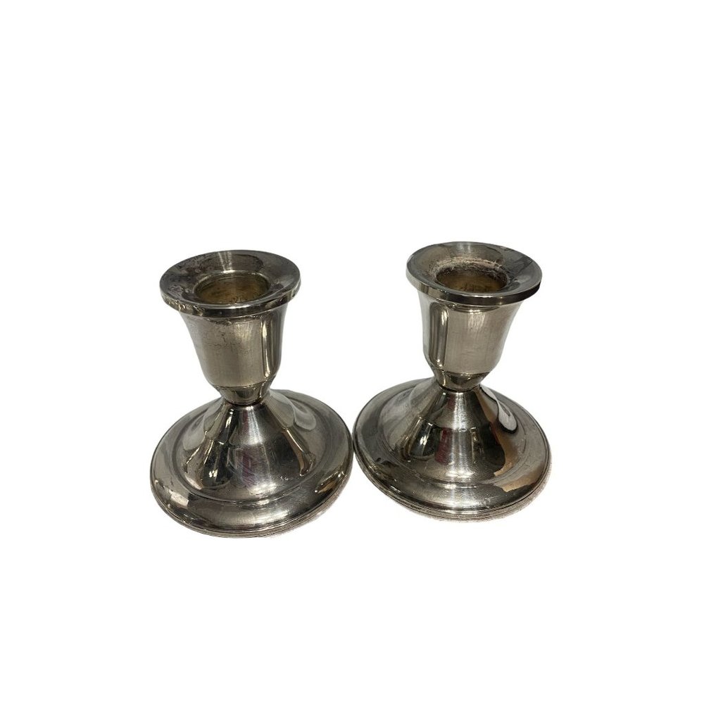 SOLD Vintage Minimalist Duchin Sterling Silver Weighted Candlesticks